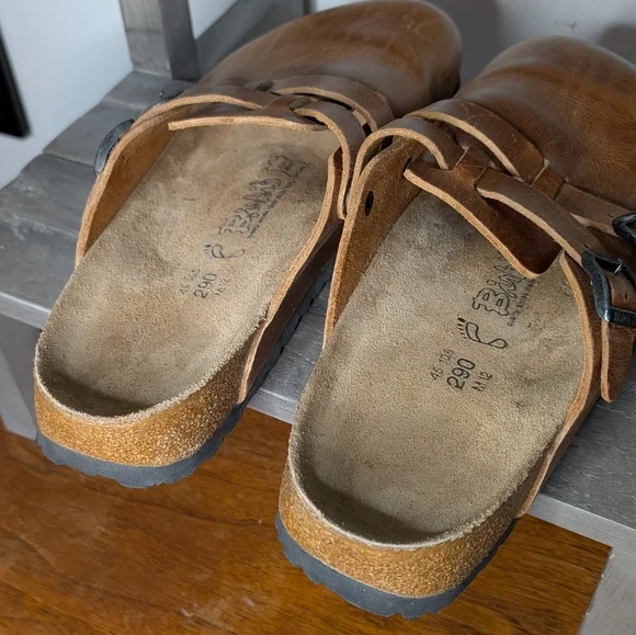 Birkenstocks Beige Leather Comfort Footpad - Picture 4 of 11